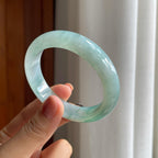 冰种飘花翡翠平安镯（52.5mm）（yc277382）