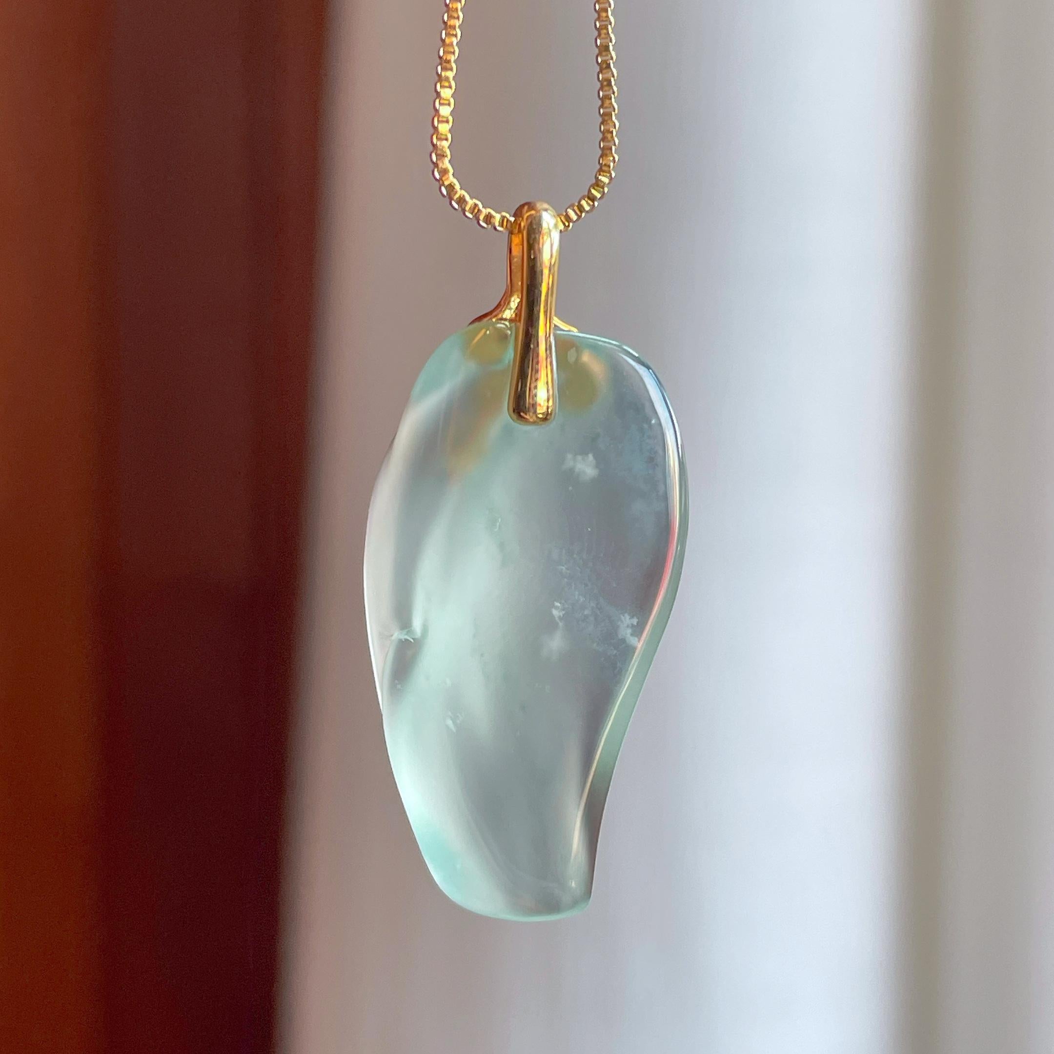 18k金扣冰玻种翡翠福瓜（yc358351）