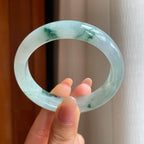 冰种飘花翡翠平安镯（53.3mm)（yc345578）