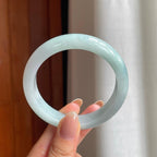 糯冰晴底翡翠平安镯（56mm)（yc378051）