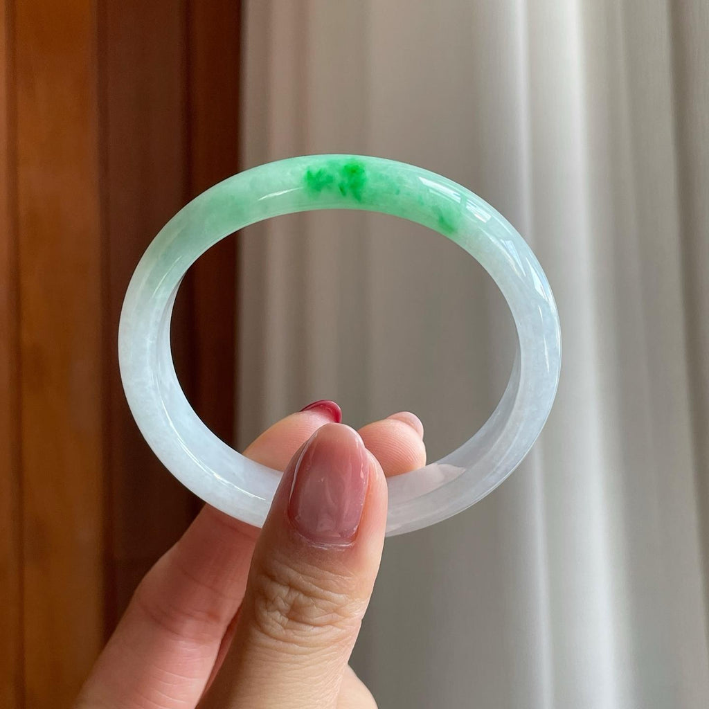糯冰飘花翡翠贵妃镯（54mm）（yc302153）