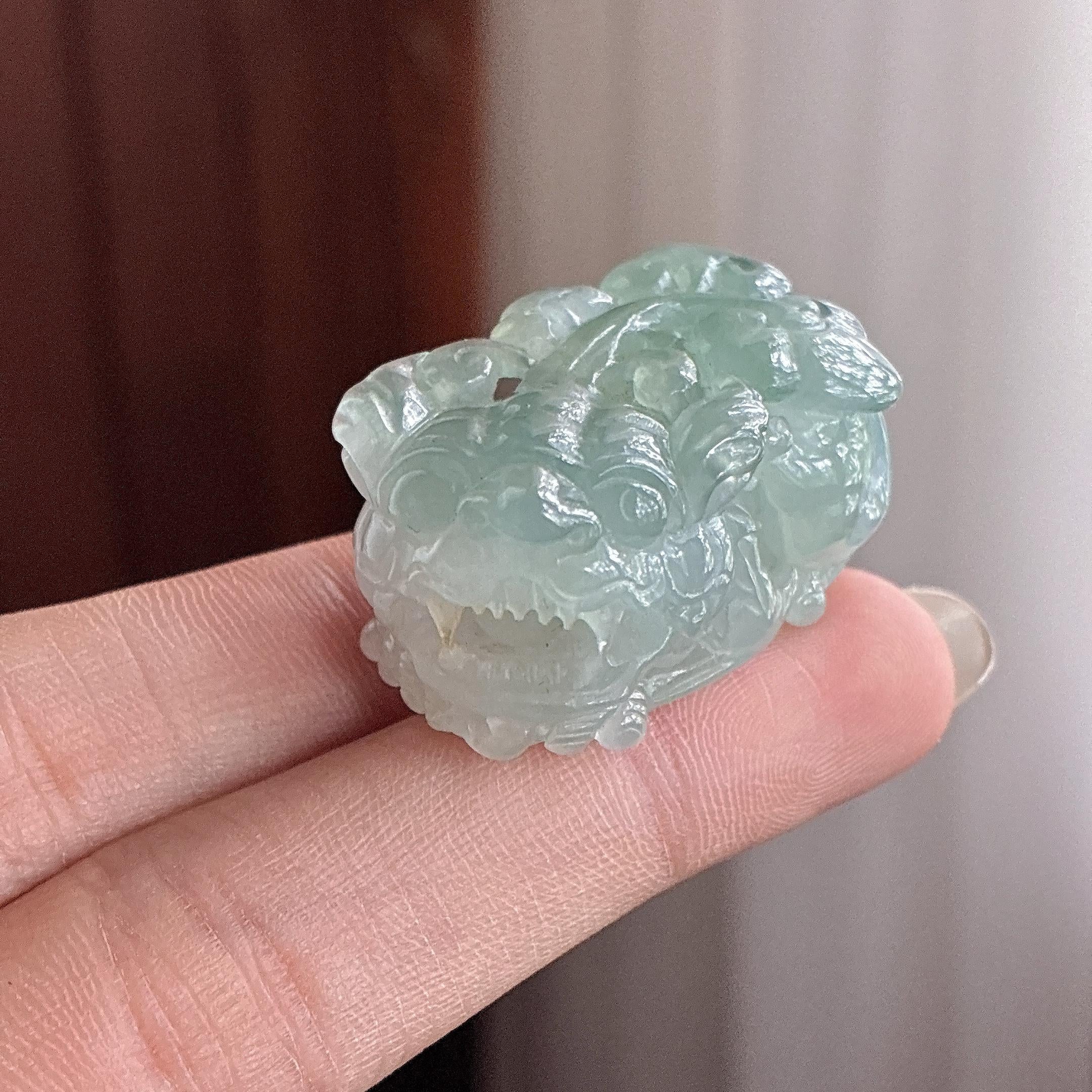 糯冰晴底貔貅 天然缅甸Ａ货翡翠（yc497762）