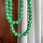 糯种满绿翡翠珠串项链（yc266496）
