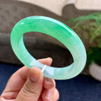 细糯种飘阳绿平安镯（56.4mm）（yc233910）
