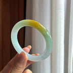 细糯冰黄翡圆条手镯（53.5mm）（yc420180）