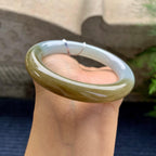 细糯种黄翡圆条手镯（55.2mm）（yc280872）