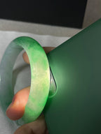 糯冰种飘阳绿平安镯（54.4mm）（yc233921）