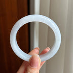 糯冰淡春底翡翠平安镯（54mm）（yc333065）