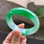 糯冰种阳绿宽版轮胎手镯（56.8mm）（yc259000）