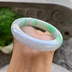 细糯种飘绿平安镯（55.3mm）（yc199559）