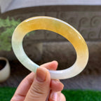 细糯种黄翡圆条手镯（56.2mm）（yc246658）