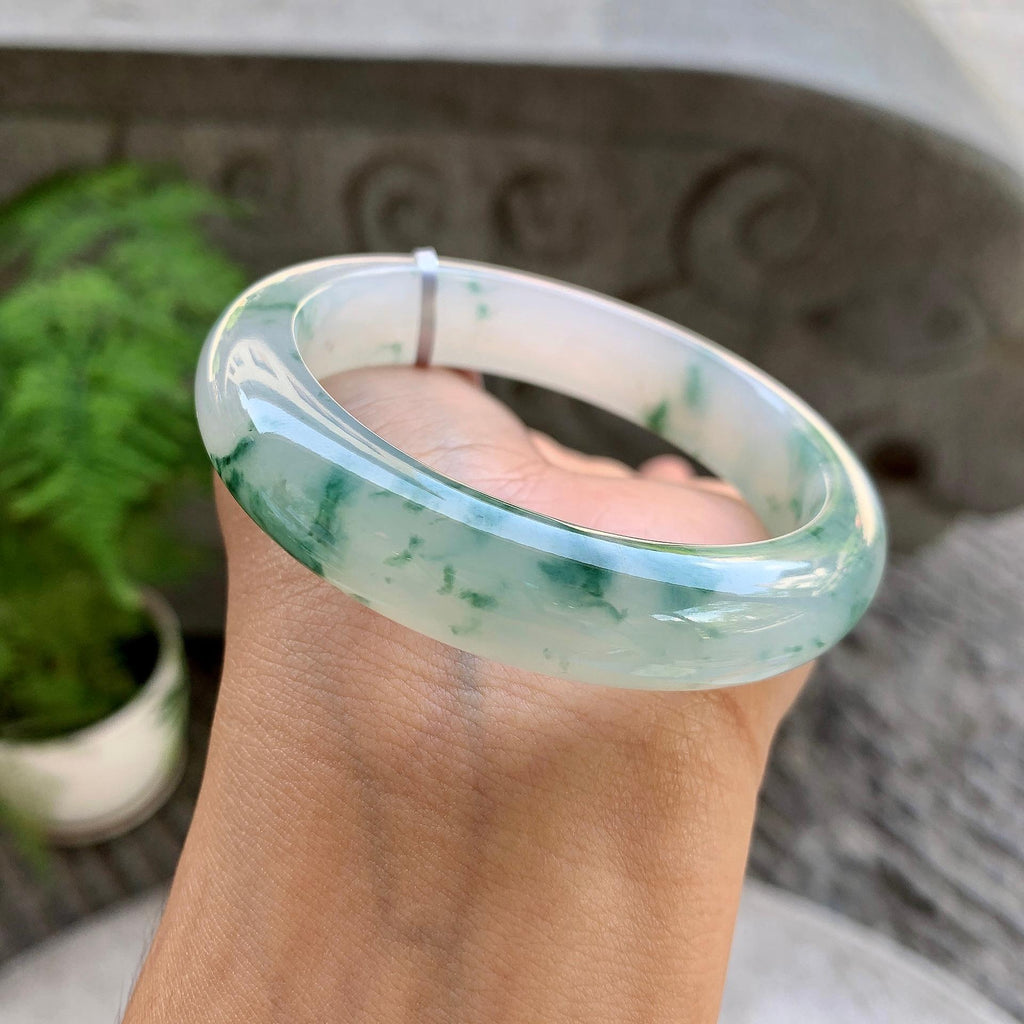 细糯种飘花平安镯（55.3mm）（yc199568）