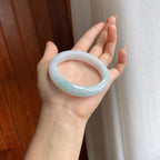 糯种带色翡翠平安镯（56.2mm）（yc240462）