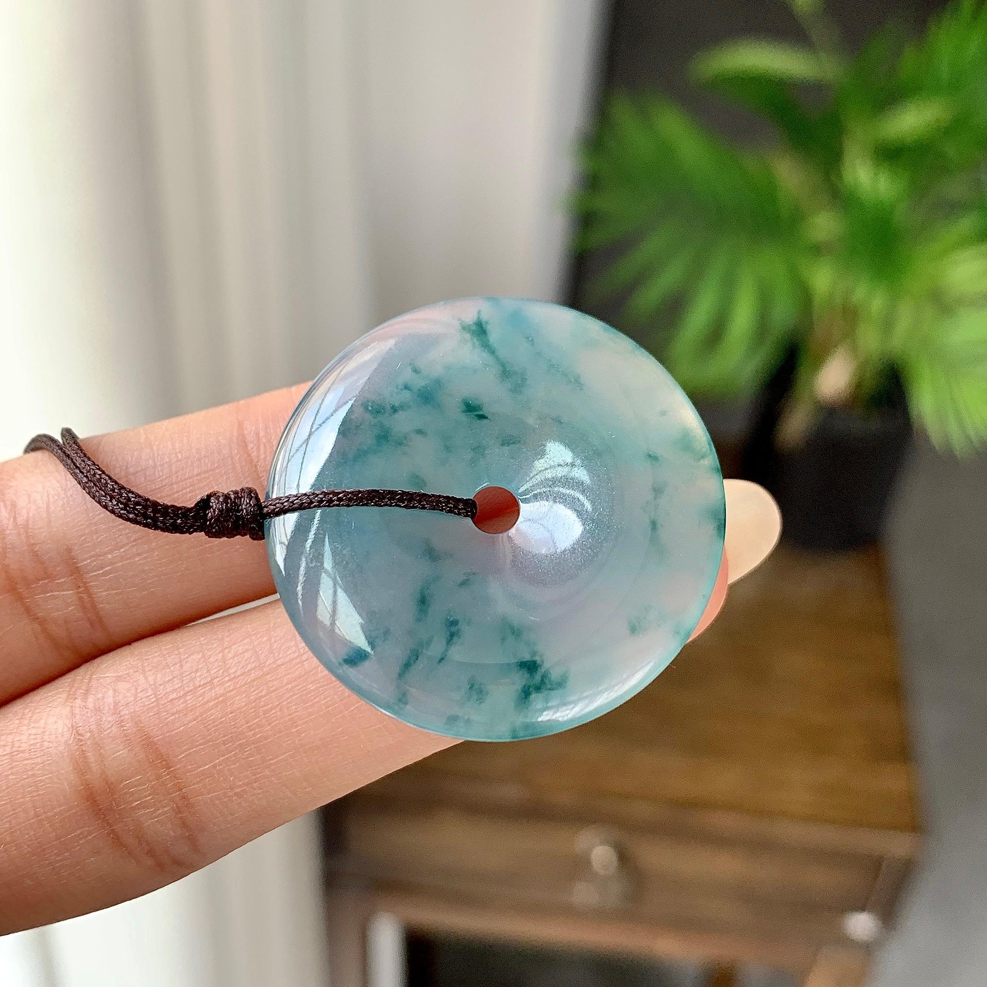 细糯种飘花平安扣吊坠（yc248132）