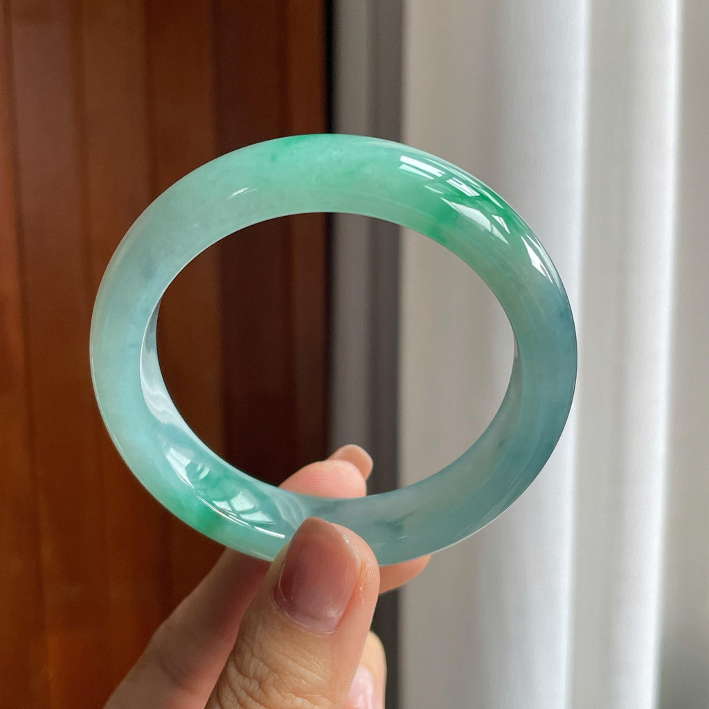 糯冰特色翡翠平安镯（54.5mm）（yc286479）