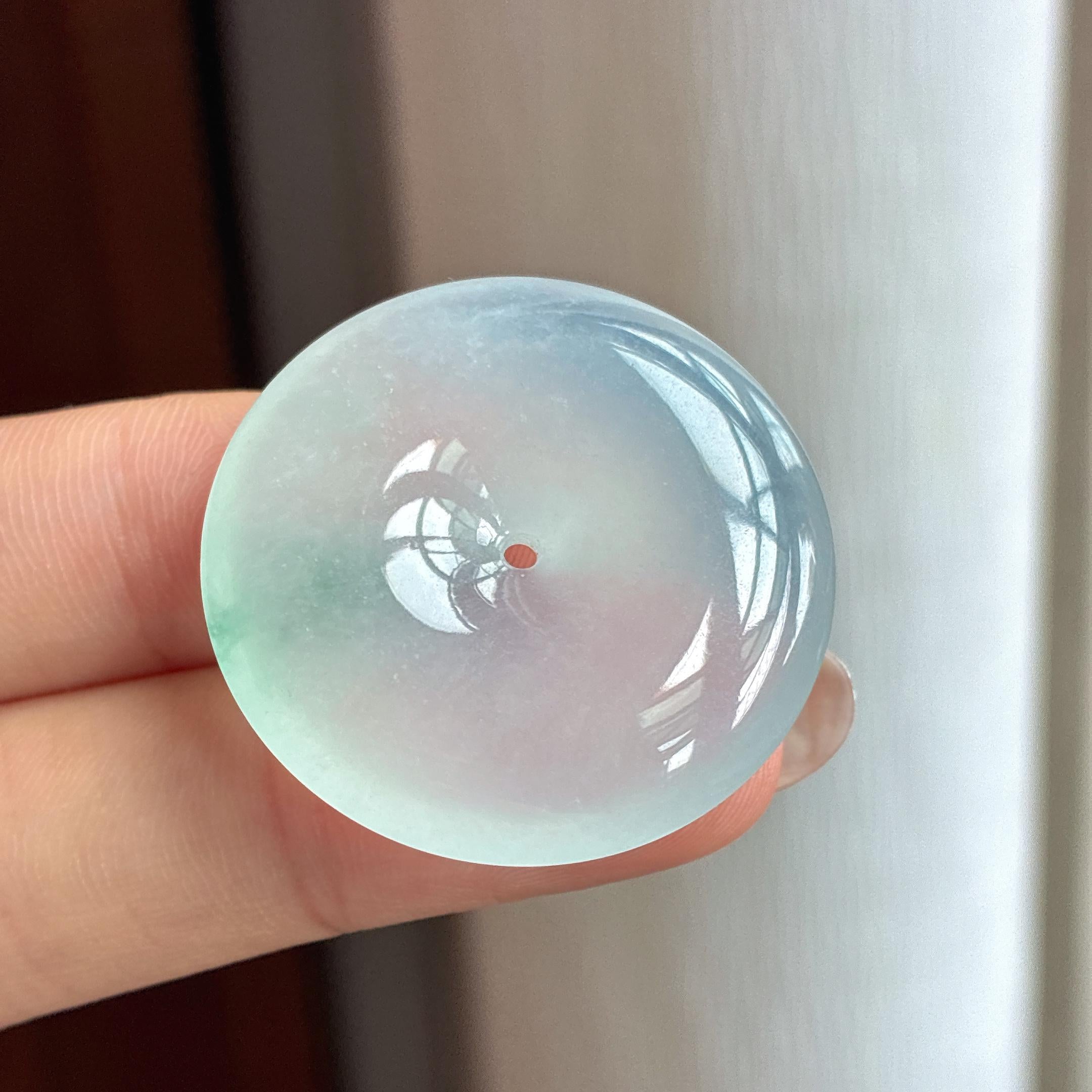 冰种飘花翡翠平安扣（yc434108）