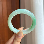 细糯种带色正圈平安镯 57圈 天然缅甸A货翡翠（yc455134）
