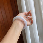 细糯冰淡春底翡翠平安镯（60mm）（yc274570）