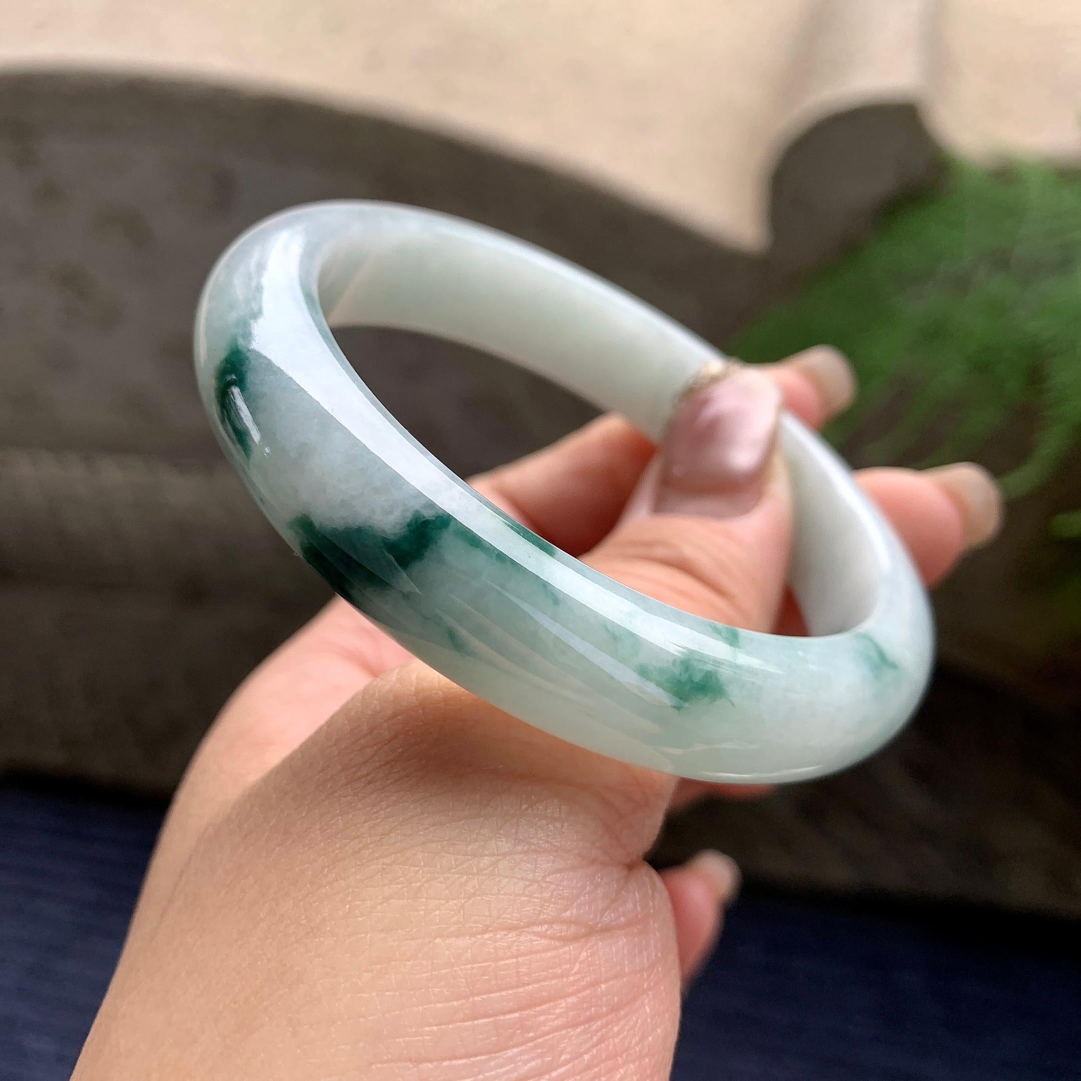 糯种飘花平安镯（55.8mm）（yc297966）