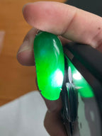 18K金钻镶糯冰种满绿福瓜吊坠（yc242679）