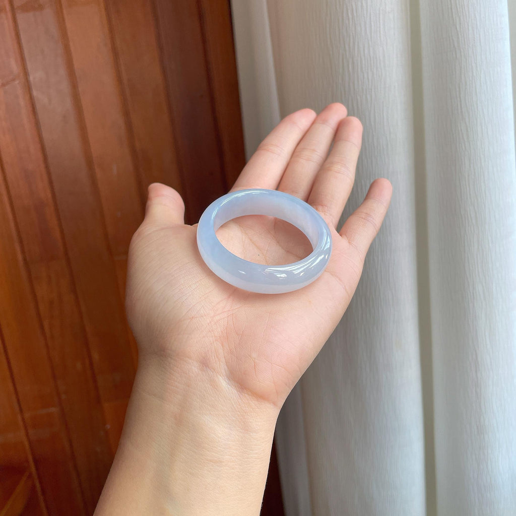 冰种淡紫底翡翠童镯（42mm)（yc286945）