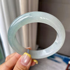 细糯种蓝底正圈平安镯56.4圈    天然缅甸A货翡翠（yc362909）