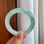冰种湖水绿翡翠圆条手镯（55.5mm）（yc267500）