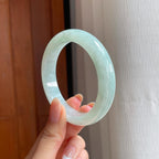 糯冰晴底翡翠平安镯（57mm)（yc375377）