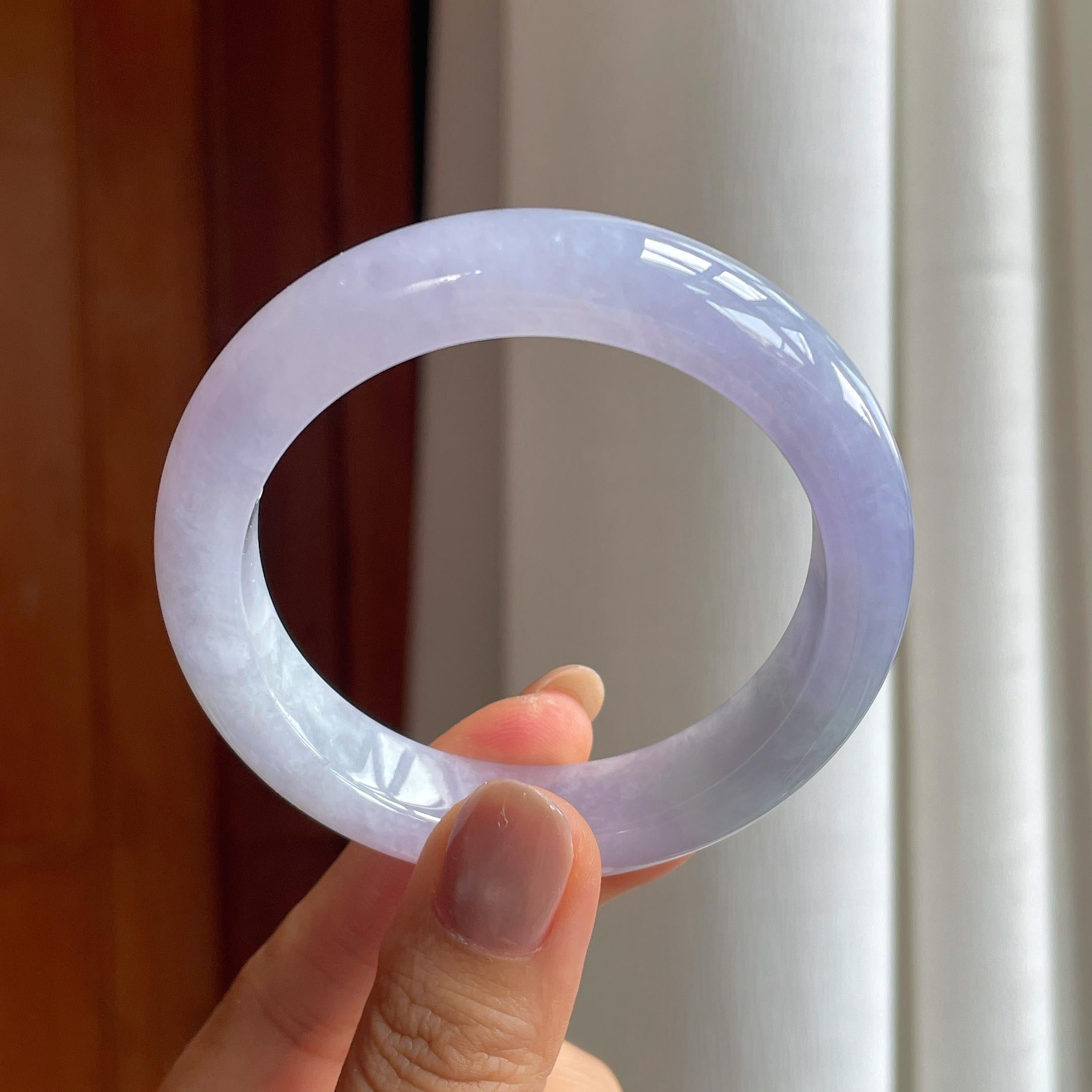 糯冰紫罗兰翡翠平安镯（54mm）（yc407485）