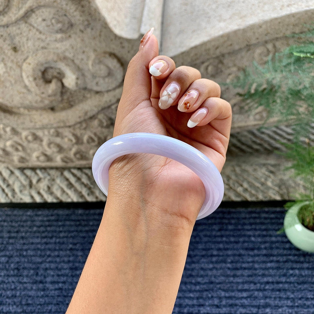 细糯种淡紫罗兰圆条手镯（59.8mm）（yc249450）