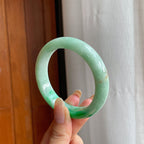糯冰带色翡翠平安镯（55.6mm)（yc415425）