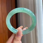 糯冰晴底翡翠平安镯（59.2mm)（yc403953）