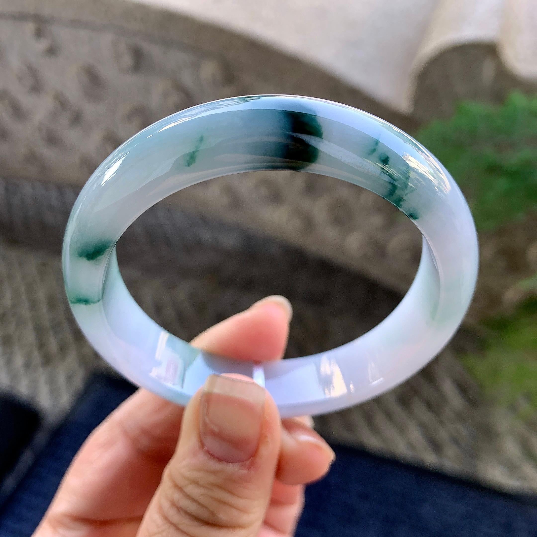 细糯种飘花平安镯（54mm）（yc305695）