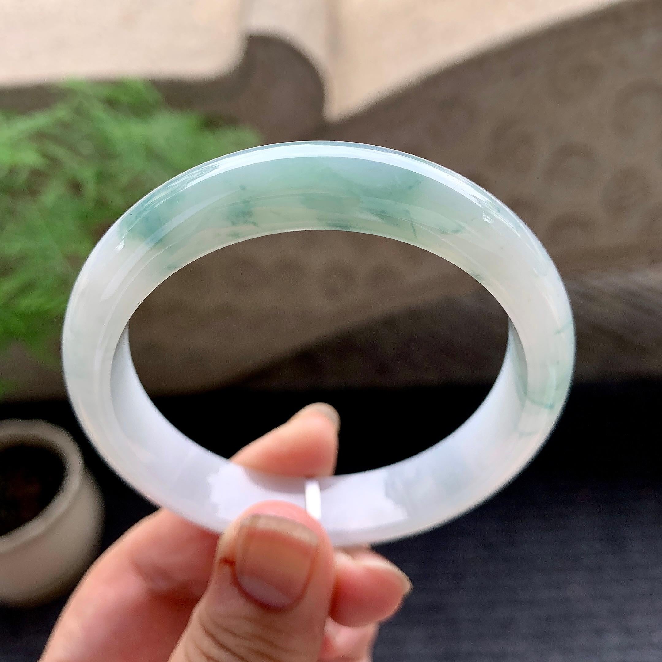糯种飘花平安镯（56.2mm）（yc196533）