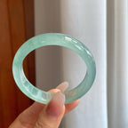 冰种飘花翡翠平安镯（53.5mm）（yc268119）