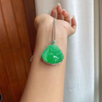 18k金钻镶糯冰满绿翡翠佛公（yc257861）