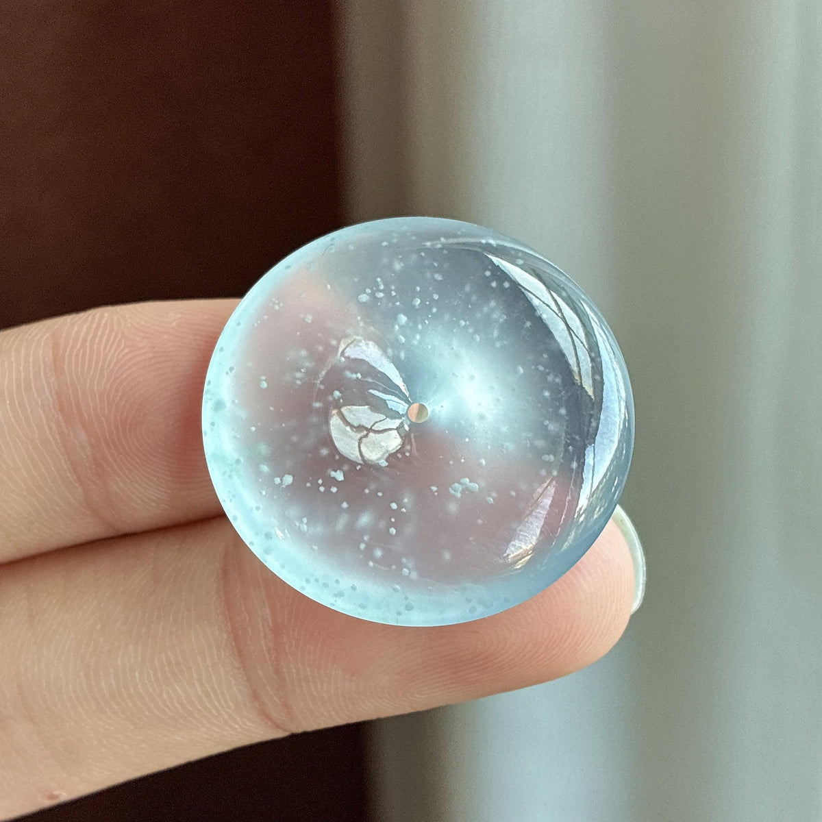 冰玻种雪花棉平安扣挂件（yc746794）