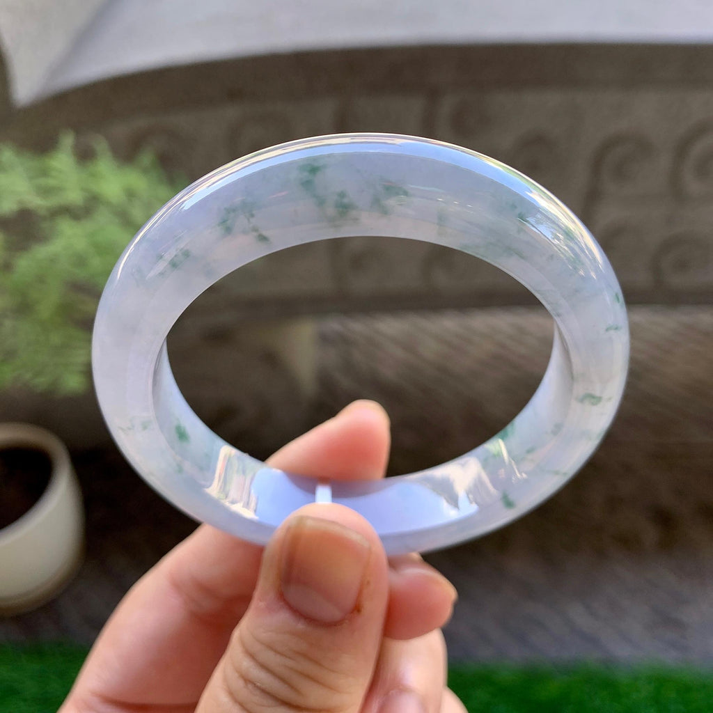 细糯种紫罗兰飘花平安镯（52mm）（yc246656）