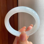 冰种白月光翡翠平安镯（54.6mm)（yc348681）