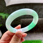 细糯种白底青平安镯（58.2mm）（yc254098）