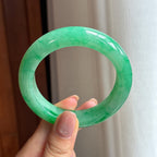 糯冰满绿翡翠平安镯53圈（yc428265）