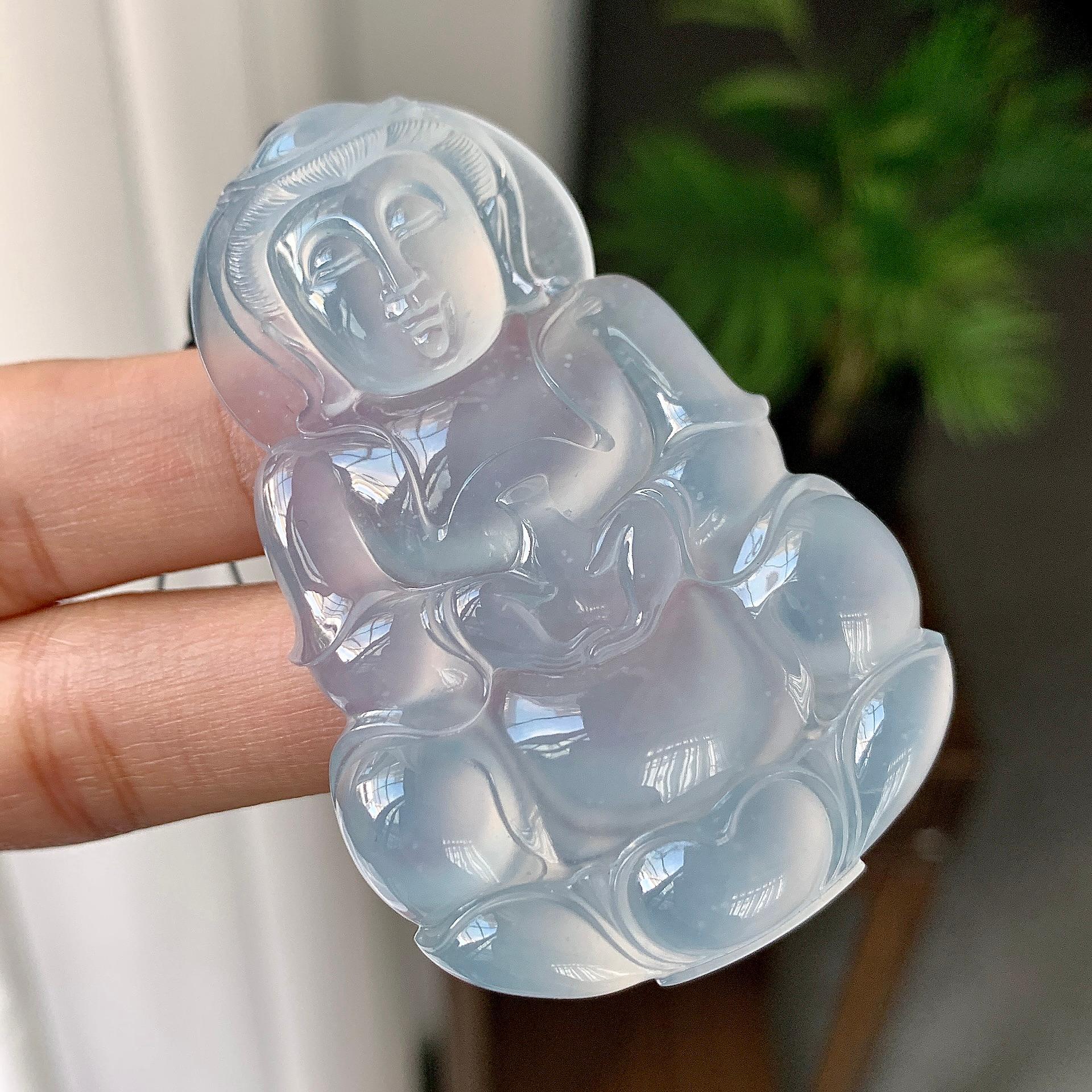 冰种无色观音挂件（yc246704）