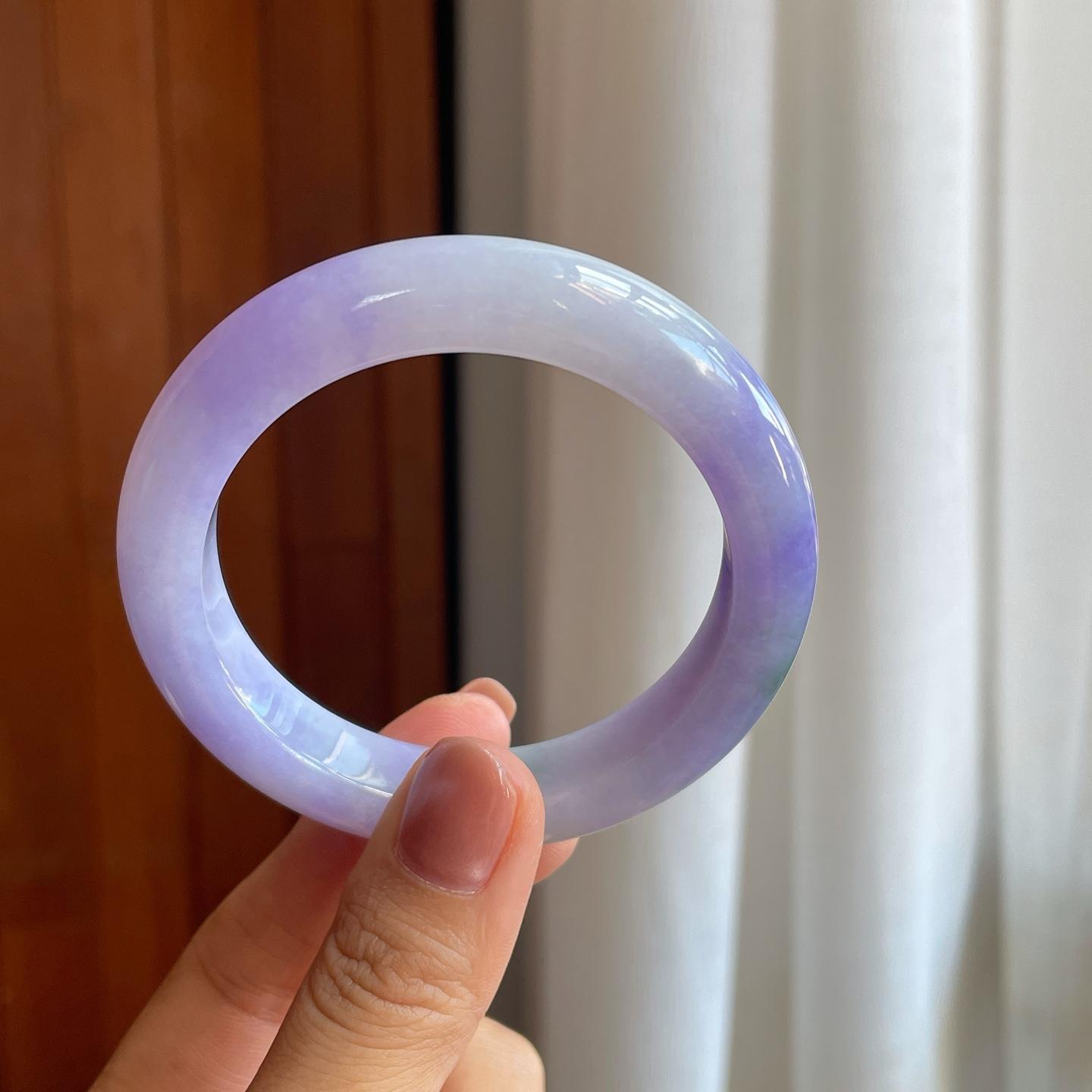 糯冰紫罗兰翡翠平安镯（54.5mm）（yc278713）