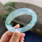 糯冰种飘花平安镯（55.7mm）（yc264509）