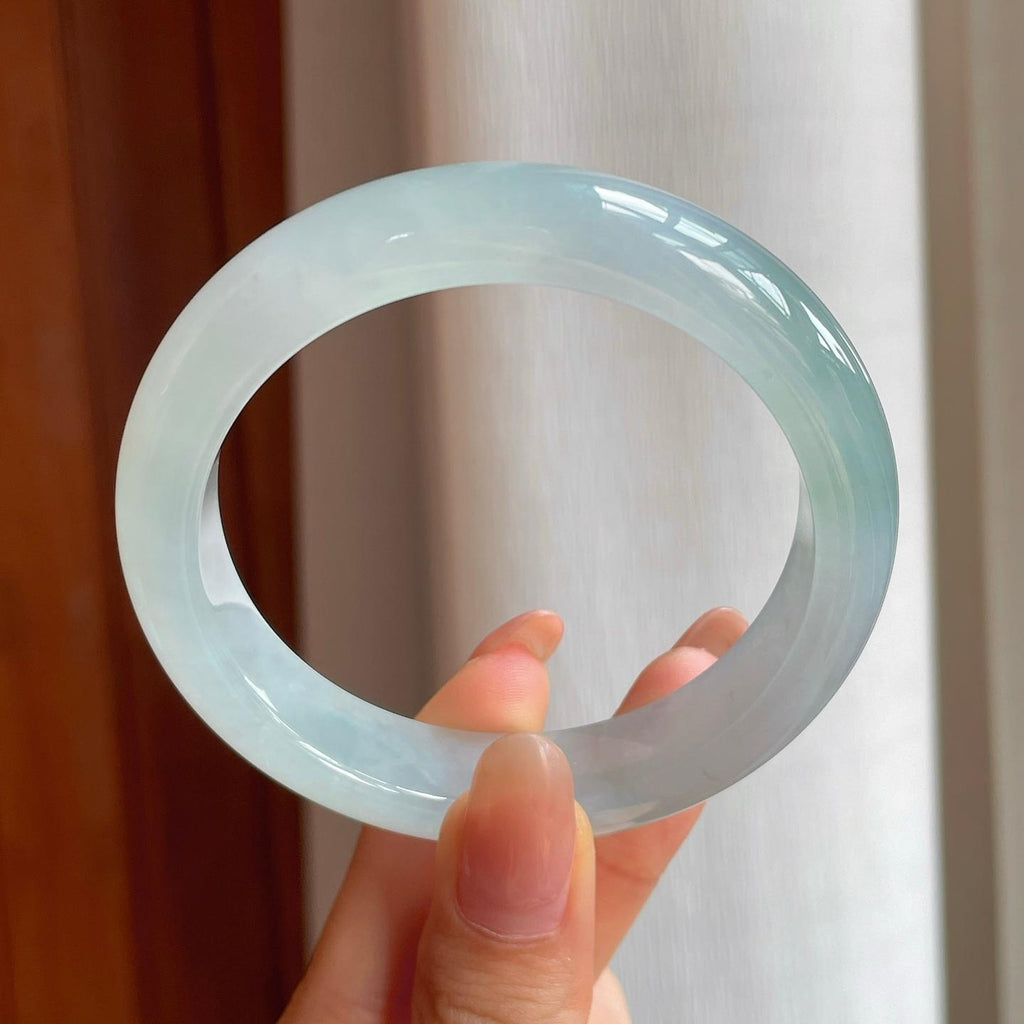 冰种晴底翡翠平安镯（56.6mm)（yc360252）