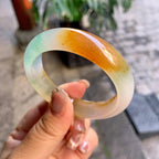 冰种黄加绿平安镯（51.7mm）（yc292639）