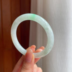 糯冰黄翡特色翡翠圆条手镯（52.7mm)（yc350442）