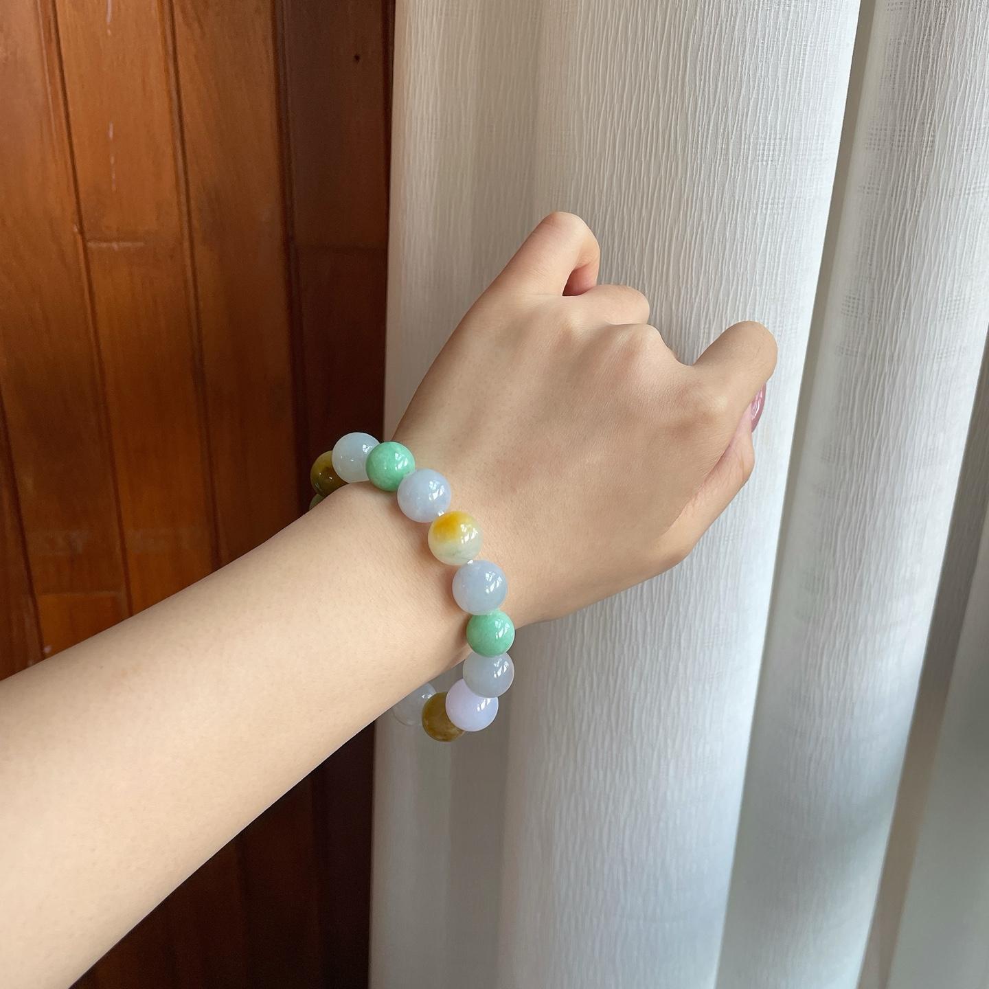糯冰多宝翡翠手串珠串（yc291732）