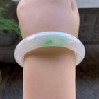 细糯种飘绿平安镯（56.8mm）（yc199584）