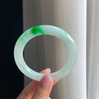 冰种飘阳绿翡翠圆条手镯（57.6mm）（yc381385）